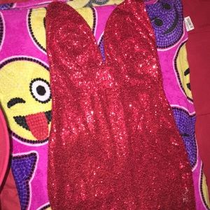 Red Sequin Club Dress